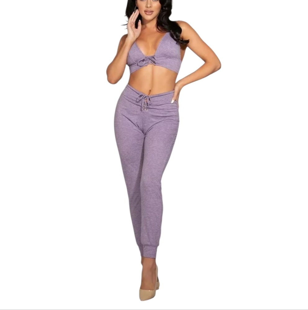 Seven Til Midnight Elegant Lavender Women's Pajama Set Jogger